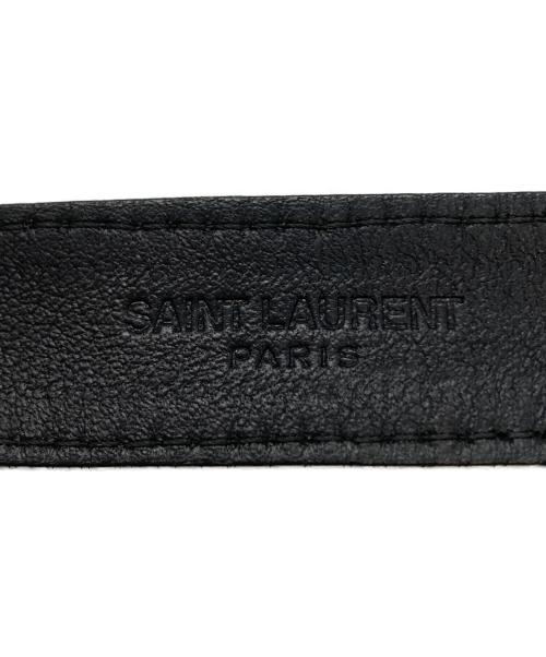 Saint Laurent Paris（サンローランパリ）Saint Laurent Paris (サンローランパリ) チェーン装飾レザーブレスレット ブラックの古着・服飾アイテム