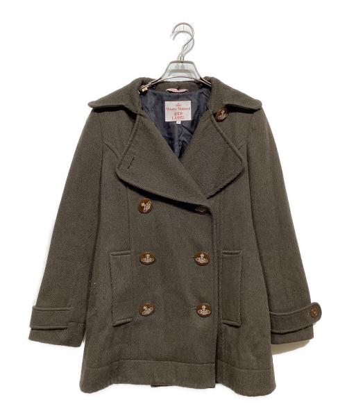 Vivienne Westwood RED LABEL（ヴィヴィアンウエストウッドレッドレーベル）Vivienne Westwood RED LABEL (ヴィヴィアンウエストウッドレッドレーベル) フェイクファーカラー ショートコート ブラウン サイズ:2の古着・服飾アイテム