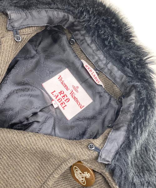 Vivienne Westwood RED LABEL（ヴィヴィアンウエストウッドレッドレーベル）Vivienne Westwood RED LABEL (ヴィヴィアンウエストウッドレッドレーベル) フェイクファーカラー ショートコート ブラウン サイズ:2の古着・服飾アイテム