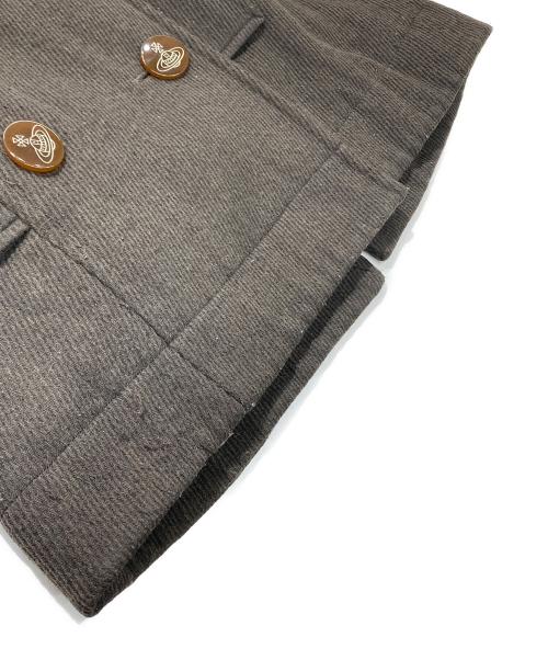 Vivienne Westwood RED LABEL（ヴィヴィアンウエストウッドレッドレーベル）Vivienne Westwood RED LABEL (ヴィヴィアンウエストウッドレッドレーベル) フェイクファーカラー ショートコート ブラウン サイズ:2の古着・服飾アイテム