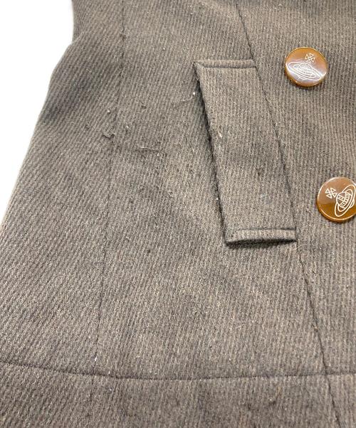 Vivienne Westwood RED LABEL（ヴィヴィアンウエストウッドレッドレーベル）Vivienne Westwood RED LABEL (ヴィヴィアンウエストウッドレッドレーベル) フェイクファーカラー ショートコート ブラウン サイズ:2の古着・服飾アイテム