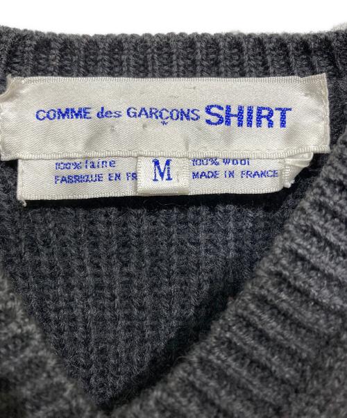 COMME des GARCONS SHIRT（コムデギャルソンシャツ）COMME des GARCONS SHIRT (コムデギャルソンシャツ) 切替Vネックニット グレー サイズ:Mの古着・服飾アイテム