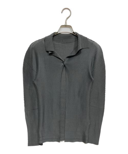 me ISSEY MIYAKE（ミーイッセイ ミヤケ）me ISSEY MIYAKE (ミーイッセイ ミヤケ) プリーツカーディガン グレー サイズ:-の古着・服飾アイテム