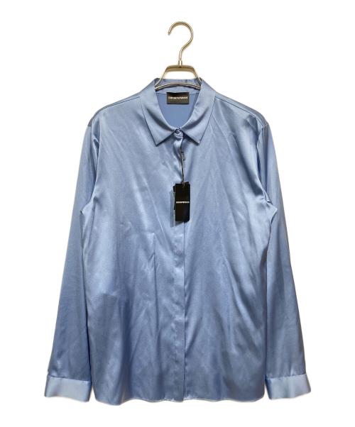 EMPORIO ARMANI（エンポリオ アルマーニ）EMPORIO ARMANI (エンポリオ アルマーニ) シルクブラウス ブルー サイズ:44の古着・服飾アイテム