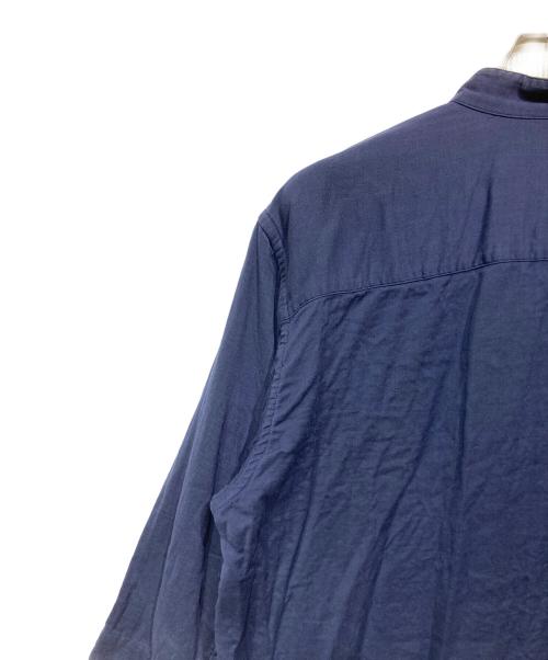 ISSEY MIYAKE MEN（イッセイミヤケメン）ISSEY MIYAKE MEN (イッセイミヤケメン) ダブルガーゼバンドカラーハーフスリーブシャツ ネイビー サイズ:3の古着・服飾アイテム