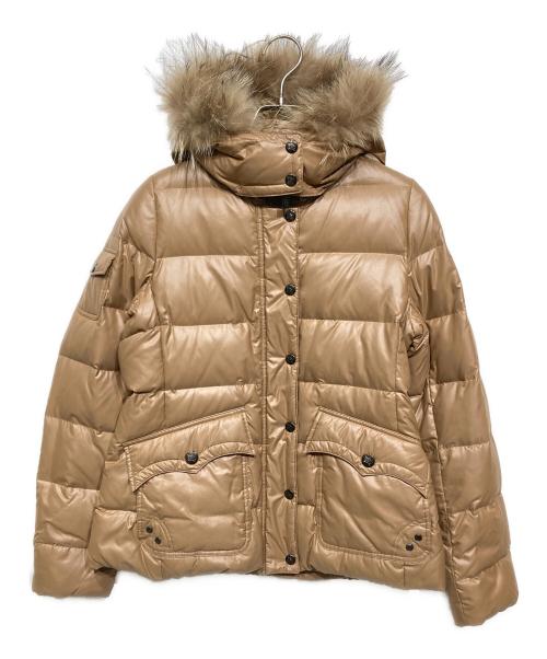 BURBERRY BLUE LABEL（バーバリー ブルー レーベル）BURBERRY BLUE LABEL (バーバリー ブルー レーベル) ファーフード付きショートダウンジャケット ブラウン サイズ:38の古着・服飾アイテム