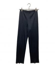 PLEATS PLEASE（プリーツプリーズ）の古着「二重構造メッシュパンツ」｜ブラック
