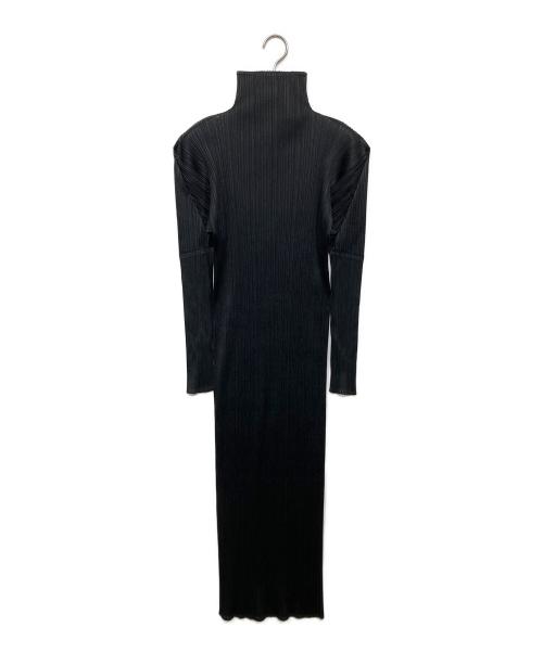 PLEATS PLEASE（プリーツプリーズ）PLEATS PLEASE (プリーツプリーズ) ハイネックプリーツワンピース ブラック サイズ:4の古着・服飾アイテム