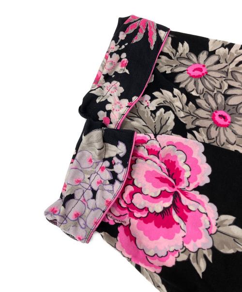 LEONARD PARIS（レオナール パリ）LEONARD PARIS (レオナール パリ) シルク花柄ワンピース ブラック×ピンク サイズ:46の古着・服飾アイテム