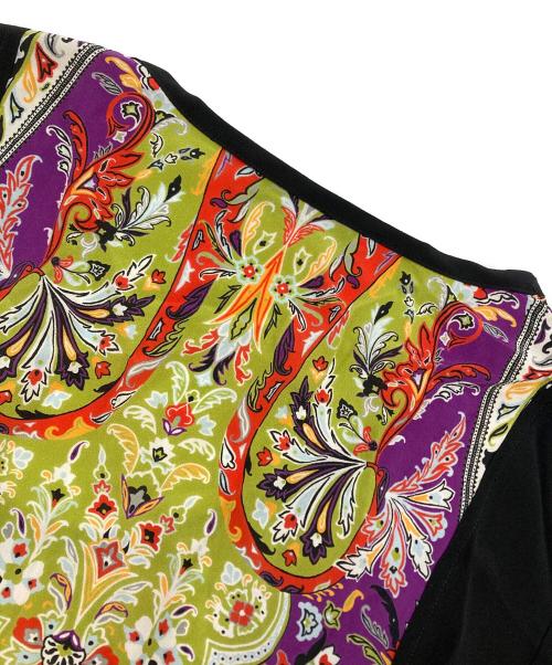 ETRO（エトロ）ETRO (エトロ) シルク半袖ワンピース ブラック サイズ:44の古着・服飾アイテム