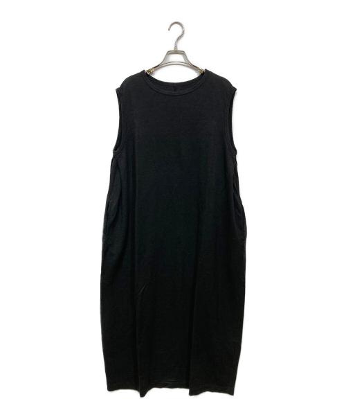 nest Robe（ネストローブ）nest Robe (ネストローブ) リネンインレー ノースリーブワンピース ブラック サイズ:Fの古着・服飾アイテム