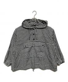 nest Robe（ネストローブ）の古着「ギンガムチェック超撥水アノラック」｜ホワイト×ブラック