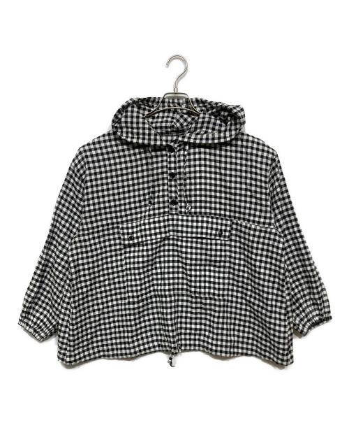 nest Robe（ネストローブ）nest Robe (ネストローブ) ギンガムチェック超撥水アノラック ホワイト×ブラック サイズ:Free 未使用品の古着・服飾アイテム
