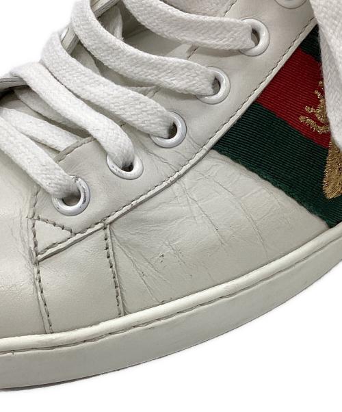 GUCCI（グッチ）GUCCI (グッチ) BEE刺繍 エース シェリーライン ローカットスニーカー ホワイト サイズ:6 1/2の古着・服飾アイテム