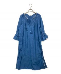 中古・古着通販】patou (パトゥ) ドッキングシャツワンピース ネイビー