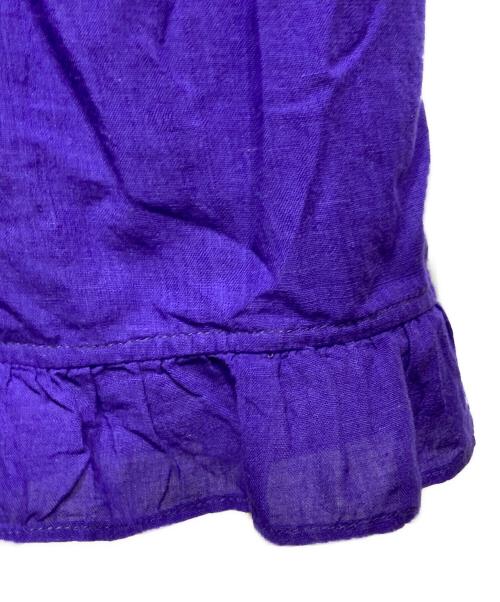 Khadi and Co（カディアンドコー）Khadi and Co (カディアンドコー) タック＆フリルノースリーブワンピース パープル サイズ:Mの古着・服飾アイテム