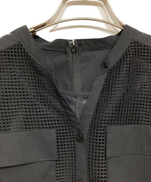 ANAYI（アナイ）ANAYI (アナイ) メッシュラッセルフレア袖 ワンピース ブラック サイズ:36の古着・服飾アイテム