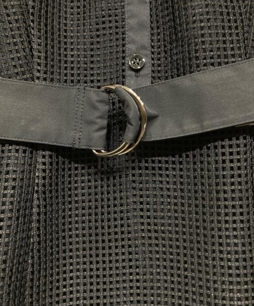 ANAYI（アナイ）ANAYI (アナイ) メッシュラッセルフレア袖 ワンピース ブラック サイズ:36の古着・服飾アイテム
