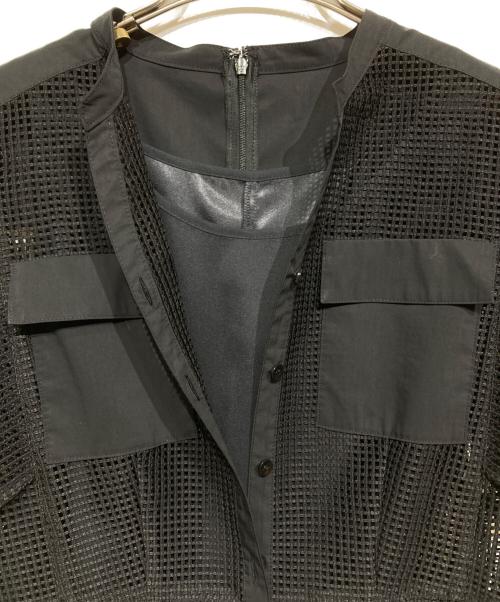 ANAYI（アナイ）ANAYI (アナイ) メッシュラッセルフレア袖 ワンピース ブラック サイズ:36の古着・服飾アイテム