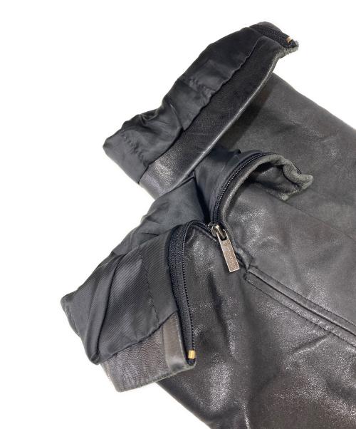 Calvin Klein（カルバンクライン）Calvin Klein (カルバンクライン) ハイネックレザーブルゾン ブラック サイズ:Mの古着・服飾アイテム
