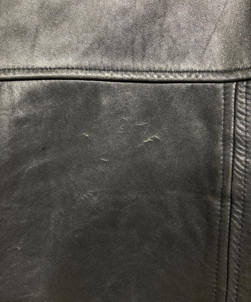 Calvin Klein（カルバンクライン）Calvin Klein (カルバンクライン) ハイネックレザーブルゾン ブラック サイズ:Mの古着・服飾アイテム