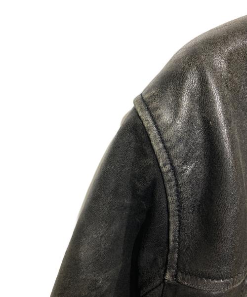 Calvin Klein（カルバンクライン）Calvin Klein (カルバンクライン) ハイネックレザーブルゾン ブラック サイズ:Mの古着・服飾アイテム