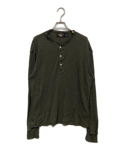 RRL（ダブルアールエル）RRL (ダブルアールエル) ヘンリーネックカットソー グリーン サイズ:Lの古着・服飾アイテム