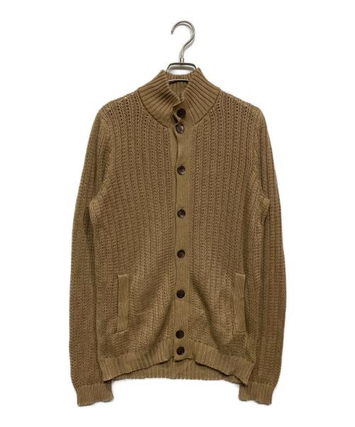 Zanone（ザノーネ）Zanone (ザノーネ) リネンコットンスタンドカラーカーディガン ブラウン サイズ:48の古着・服飾アイテム