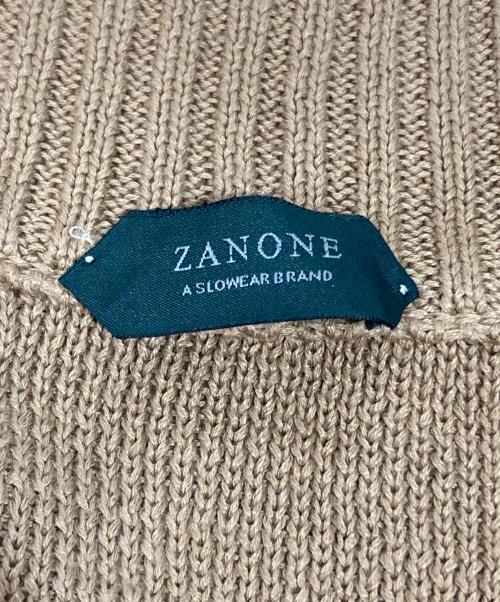 Zanone（ザノーネ）Zanone (ザノーネ) リネンコットンスタンドカラーカーディガン ブラウン サイズ:48の古着・服飾アイテム