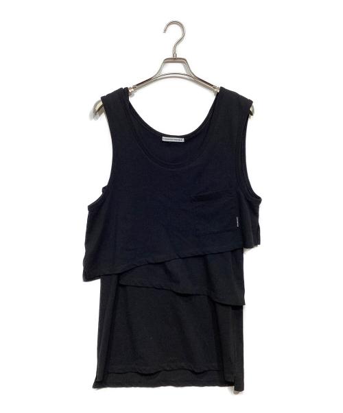 ALEXANDER WANG.T（アレキサンダーワンティー）ALEXANDER WANG.T (アレキサンダーワンティー) レイヤードノースリーブカットソー ブラック サイズ:XSの古着・服飾アイテム