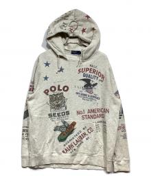POLO RALPH LAUREN（ポロ・ラルフローレン）の古着「染み込みプリントパーカー」｜グレー