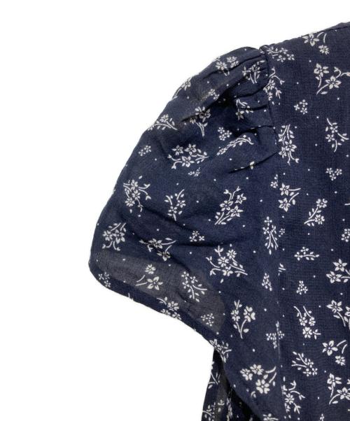 POLO RALPH LAUREN（ポロ・ラルフローレン）POLO RALPH LAUREN (ポロ・ラルフローレン) 花柄 カシュクールワンピース ネイビー×ホワイト サイズ:4の古着・服飾アイテム