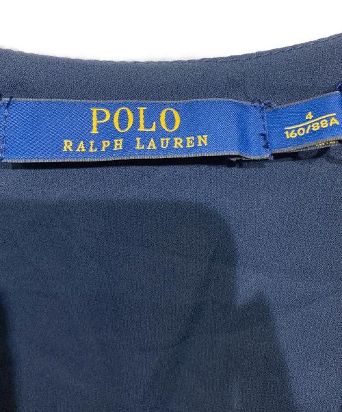 POLO RALPH LAUREN（ポロ・ラルフローレン）POLO RALPH LAUREN (ポロ・ラルフローレン) 花柄 カシュクールワンピース ネイビー×ホワイト サイズ:4の古着・服飾アイテム