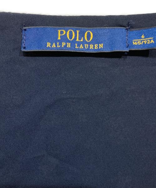 POLO RALPH LAUREN（ポロ・ラルフローレン）POLO RALPH LAUREN (ポロ・ラルフローレン) 花柄 カシュクールワンピース ネイビー×ホワイト サイズ:6の古着・服飾アイテム