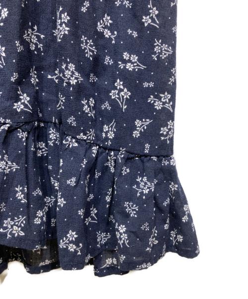 POLO RALPH LAUREN（ポロ・ラルフローレン）POLO RALPH LAUREN (ポロ・ラルフローレン) 花柄 カシュクールワンピース ネイビー×ホワイト サイズ:6の古着・服飾アイテム