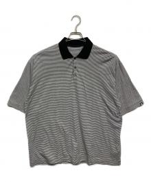 SOPH.（ソフ）の古着「ALBINI ORGANIC BORDER POLO」｜ホワイト×ブラック