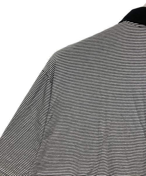 SOPH.（ソフ）SOPH. (ソフ) ALBINI ORGANIC BORDER POLO ホワイト×ブラック サイズ:Lの古着・服飾アイテム