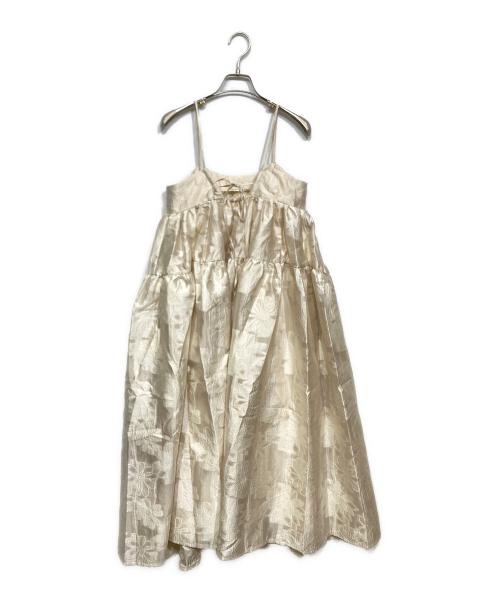 acka（エーシーケーエー）acka (エーシーケーエー) jacquard volume camisole dress アイボリー サイズ:1の古着・服飾アイテム