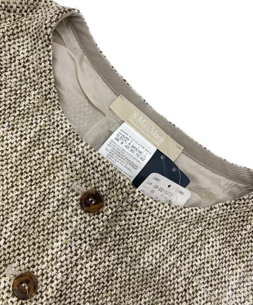 'S Max Mara（エスマックスマーラ）'S Max Mara (エスマックスマーラ) ツイードノースリーブワンピース ベージュ×ブラウン サイズ:42の古着・服飾アイテム