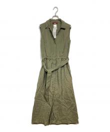 MaxMara（マックスマーラ）の古着「キュプラ ノースリーブワンピース」｜オリーブ