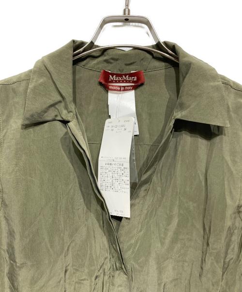 MaxMara（マックスマーラ）MaxMara (マックスマーラ) キュプラ ノースリーブワンピース オリーブ サイズ:Mの古着・服飾アイテム