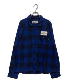 CHALLENGER（チャレンジャー）の古着「L/S CHECK WORK SHIRT（Ⅼ/S チェック ワーク シャツ）」｜ネイビー×ブラック