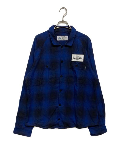 CHALLENGER（チャレンジャー）CHALLENGER (チャレンジャー) L/S CHECK WORK SHIRT（Ⅼ/S チェック ワーク シャツ） ネイビー×ブラック サイズ:Mの古着・服飾アイテム