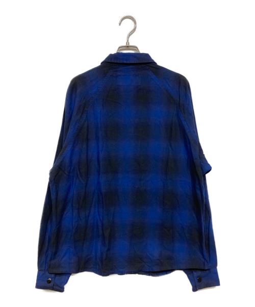 CHALLENGER（チャレンジャー）CHALLENGER (チャレンジャー) L/S CHECK WORK SHIRT（Ⅼ/S チェック ワーク シャツ） ネイビー×ブラック サイズ:Mの古着・服飾アイテム