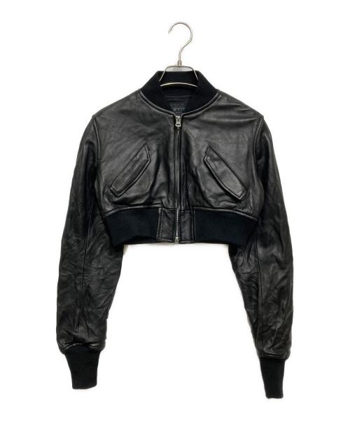 s'yte（サイト）s'yte (サイト) SEMI-VEGETABLE TANNED SHEEP LEATHER CROPPED BOMBER JACKET ブラック サイズ:2の古着・服飾アイテム