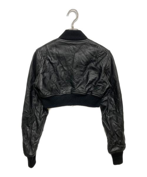s'yte（サイト）s'yte (サイト) SEMI-VEGETABLE TANNED SHEEP LEATHER CROPPED BOMBER JACKET ブラック サイズ:2の古着・服飾アイテム