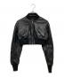 s'yte（サイト）の古着「SEMI-VEGETABLE TANNED SHEEP LEATHER CROPPED BOMBER JACKET」｜ブラック