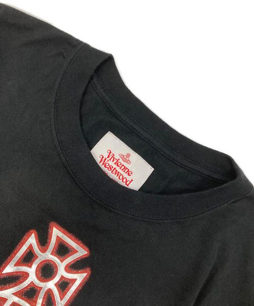 Vivienne Westwood RED LABEL（ヴィヴィアンウエストウッドレッドレーベル）Vivienne Westwood RED LABEL (ヴィヴィアンウエストウッドレッドレーベル) プリントカットソー ブラック サイズ:36の古着・服飾アイテム