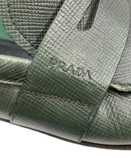 PRADA（プラダ）PRADA (プラダ) SAFFIANO PENNY LOAFER（サフィアーノ ペニー レザー） グリーン サイズ:8の古着・服飾アイテム