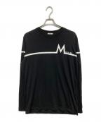 MONCLERモンクレール）の古着「LS T-SHIRT ロゴプリントカットソー(LS ティーシャツ)」｜ブラック